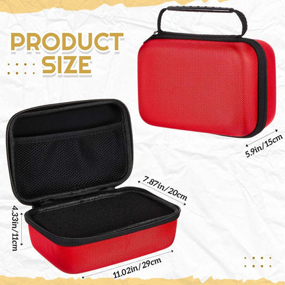 EVA Hard Case with Customizable Foam 7.8 x 6.3 x 3.5 Inch Protective EVA Carrying Case Shockproof Outdoor for Camera, Digital Products, Electronic Instruments with Knife, Black and Red