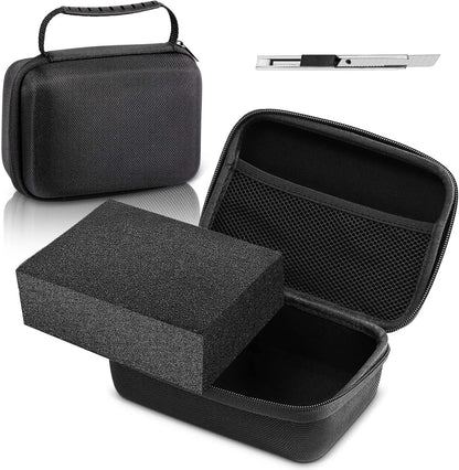 EVA Hard Case with Customizable Foam 7.8 x 6.3 x 3.5 Inch Protective EVA Carrying Case Shockproof Outdoor for Camera, Digital Products, Electronic Instruments with Knife, Black and Red