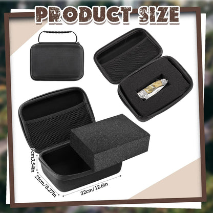 EVA Hard Case with Customizable Foam 7.8 x 6.3 x 3.5 Inch Protective EVA Carrying Case Shockproof Outdoor for Camera, Digital Products, Electronic Instruments with Knife, Black and Red