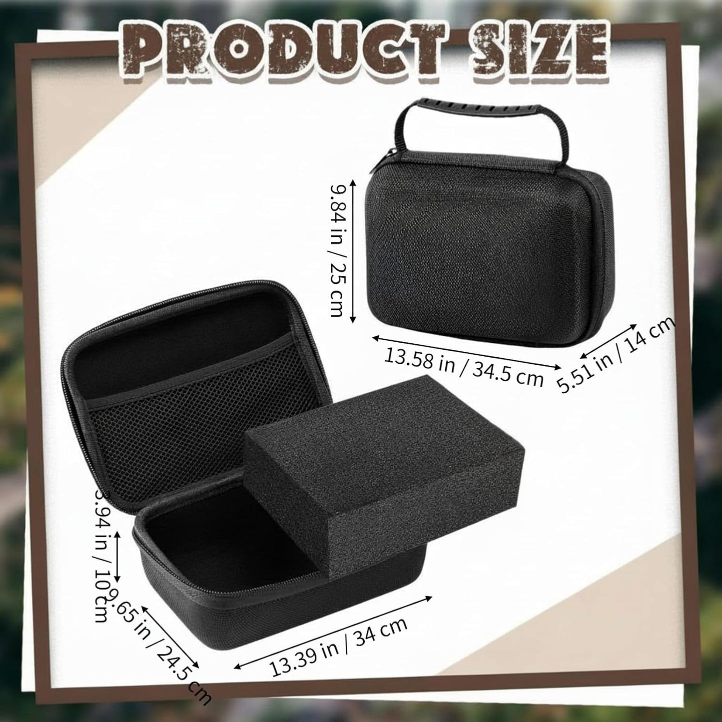 EVA Hard Case with Customizable Foam 7.8 x 6.3 x 3.5 Inch Protective EVA Carrying Case Shockproof Outdoor for Camera, Digital Products, Electronic Instruments with Knife, Black and Red