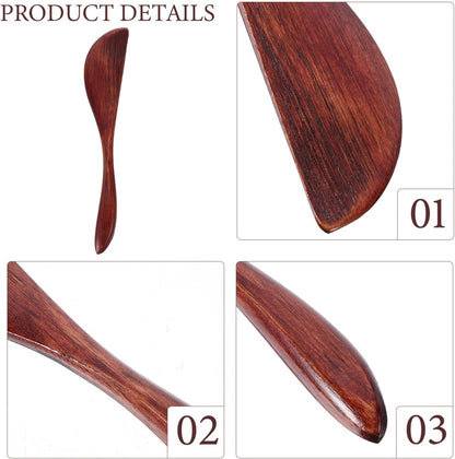 10Pcs Wooden Butter Spreaders 5.90 Inch Nanmu Breakfast Knives for Jam Cheese Cake Spreading Kitchen Tool Flatware Set