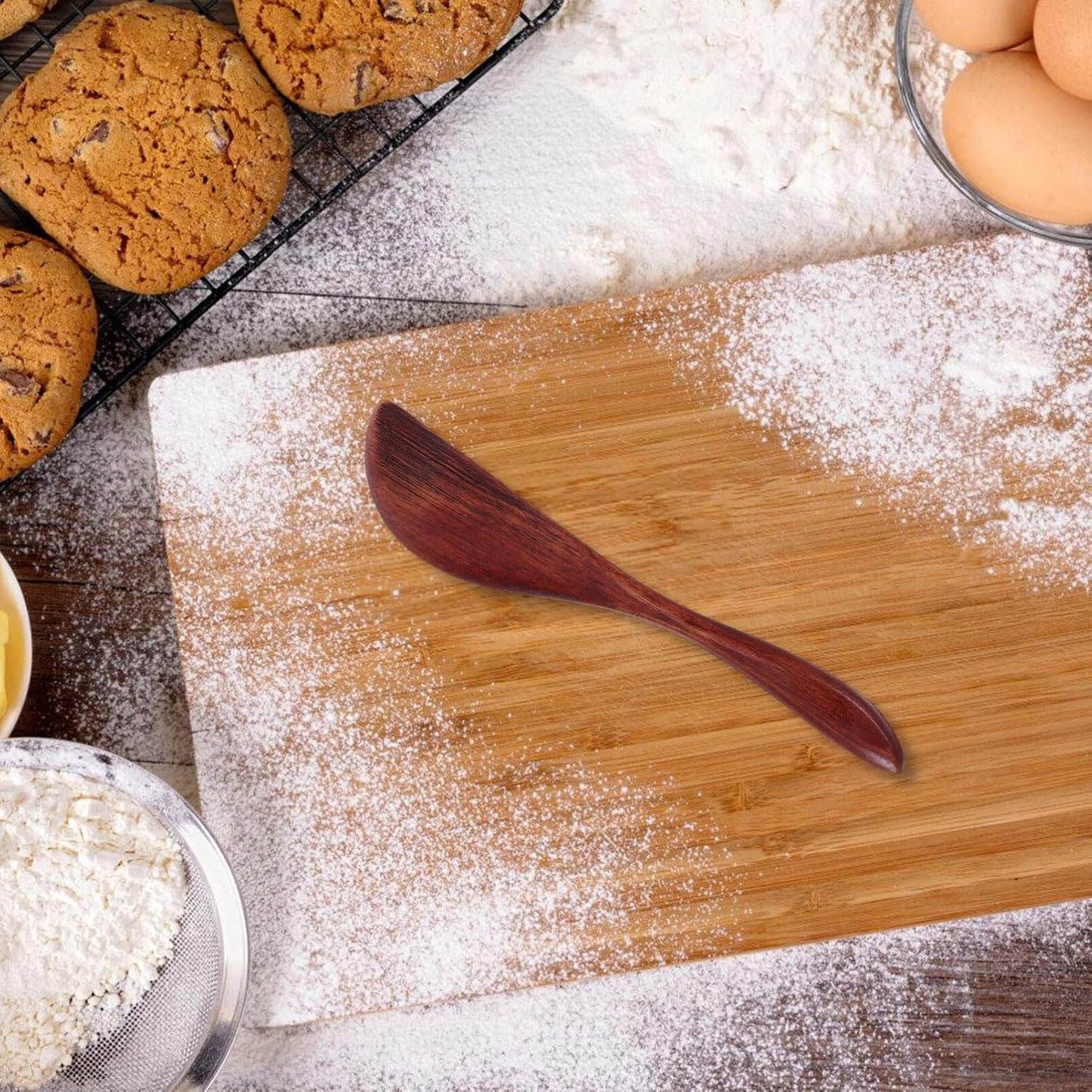 10Pcs Wooden Butter Spreaders 5.90 Inch Nanmu Breakfast Knives for Jam Cheese Cake Spreading Kitchen Tool Flatware Set