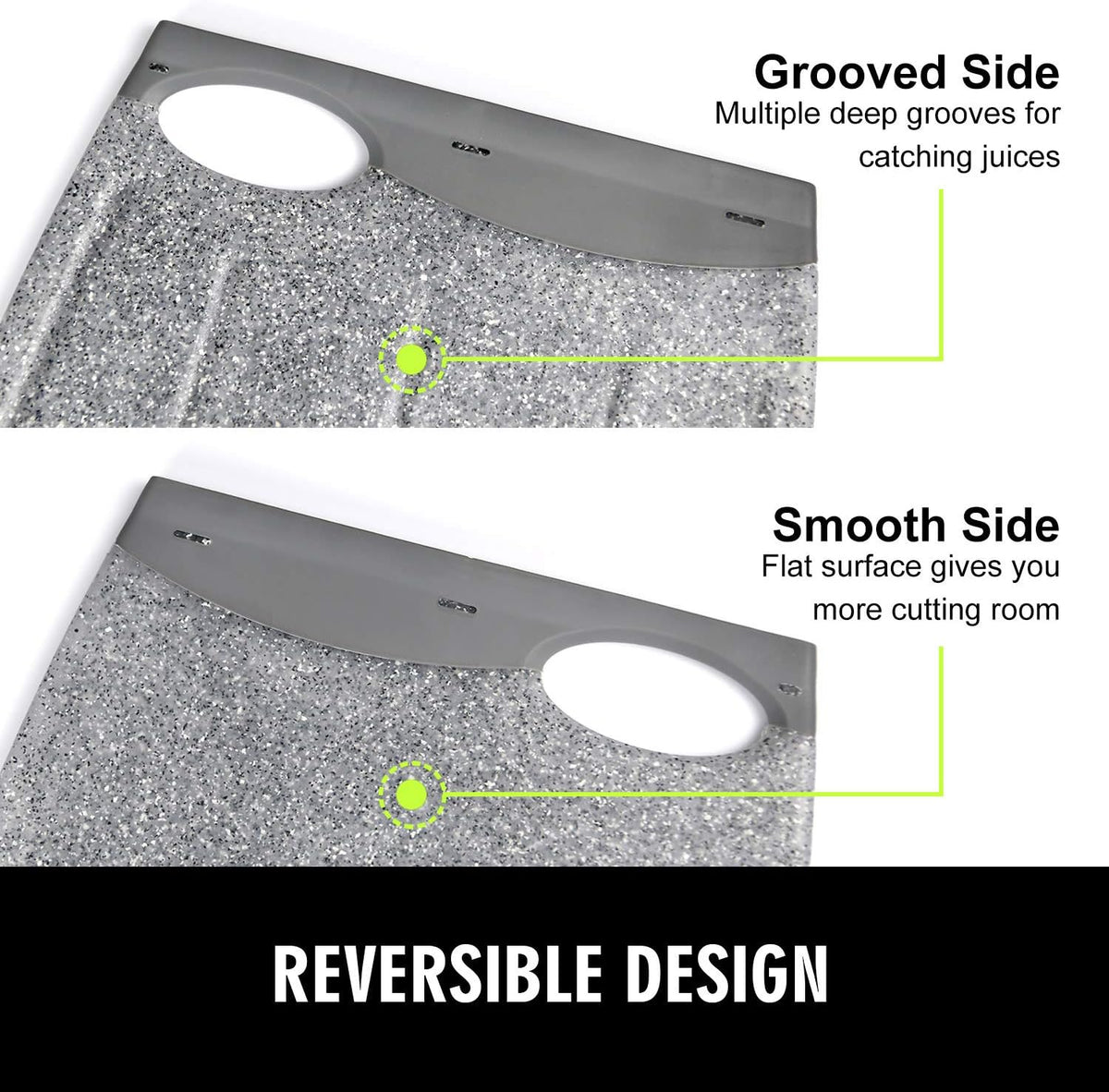 Small Plastic Cutting Board Set of 2 with Multiple Juice Grooves, 9.8" x 7" | Mini Cutting Board for Small Kitchen Tasks, Non Slip Edges, BPA Free, Non-Porous, Dishwasher Safe