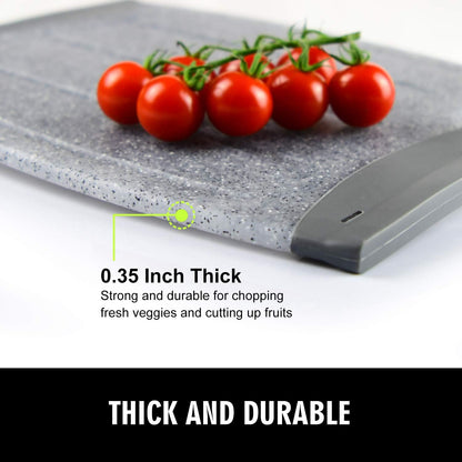Small Plastic Cutting Board Set of 2 with Multiple Juice Grooves, 9.8" x 7" | Mini Cutting Board for Small Kitchen Tasks, Non Slip Edges, BPA Free, Non-Porous, Dishwasher Safe