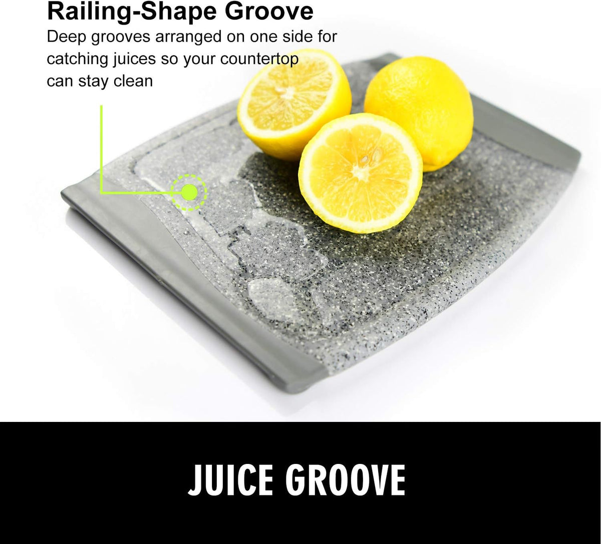 Small Plastic Cutting Board Set of 2 with Multiple Juice Grooves, 9.8" x 7" | Mini Cutting Board for Small Kitchen Tasks, Non Slip Edges, BPA Free, Non-Porous, Dishwasher Safe