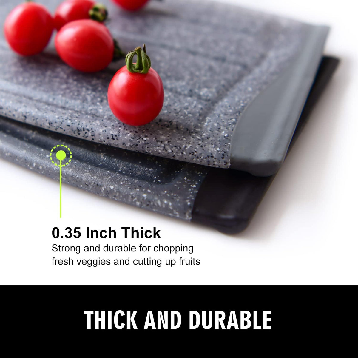 Small Plastic Cutting Board Set of 2 with Multiple Juice Grooves, 9.8" x 7" | Mini Cutting Board for Small Kitchen Tasks, Non Slip Edges, BPA Free, Non-Porous, Dishwasher Safe