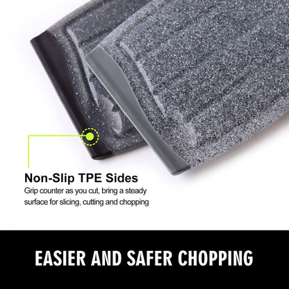 Small Plastic Cutting Board Set of 2 with Multiple Juice Grooves, 9.8" x 7" | Mini Cutting Board for Small Kitchen Tasks, Non Slip Edges, BPA Free, Non-Porous, Dishwasher Safe