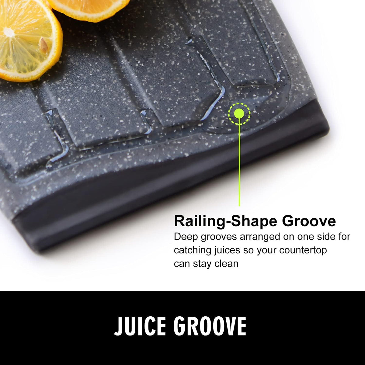 Small Plastic Cutting Board Set of 2 with Multiple Juice Grooves, 9.8" x 7" | Mini Cutting Board for Small Kitchen Tasks, Non Slip Edges, BPA Free, Non-Porous, Dishwasher Safe
