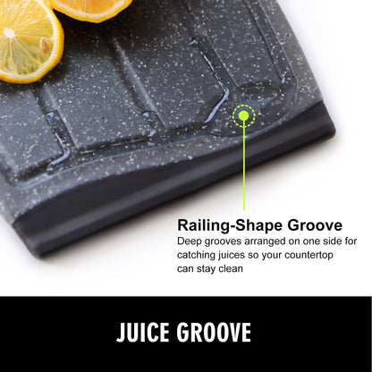 Small Plastic Cutting Board Set of 2 with Multiple Juice Grooves, 9.8" x 7" | Mini Cutting Board for Small Kitchen Tasks, Non Slip Edges, BPA Free, Non-Porous, Dishwasher Safe