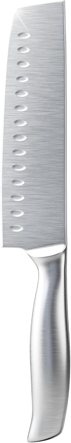 Cutting Board with Nakiri Knife and Storage Stand – Large Double-Sided Stainless Steel Surface & Eco-Friendly Wheat Straw Board with Slip-Resistant Edges