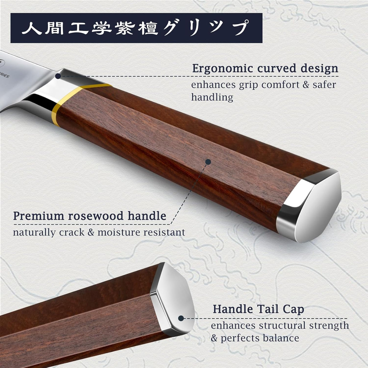 12" Brisket Slicing Knife, Japanese Carving Knife for Meat & BBQ | High Carbon Steel Slicing Knife, Razor Sharp Butcher Knife with Ergonomic Handle & Roast Beef, Turkey, Grilling Gift for Men