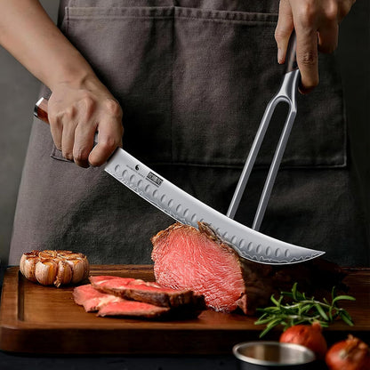 12" Brisket Slicing Knife, Japanese Carving Knife for Meat & BBQ | High Carbon Steel Slicing Knife, Razor Sharp Butcher Knife with Ergonomic Handle & Roast Beef, Turkey, Grilling Gift for Men