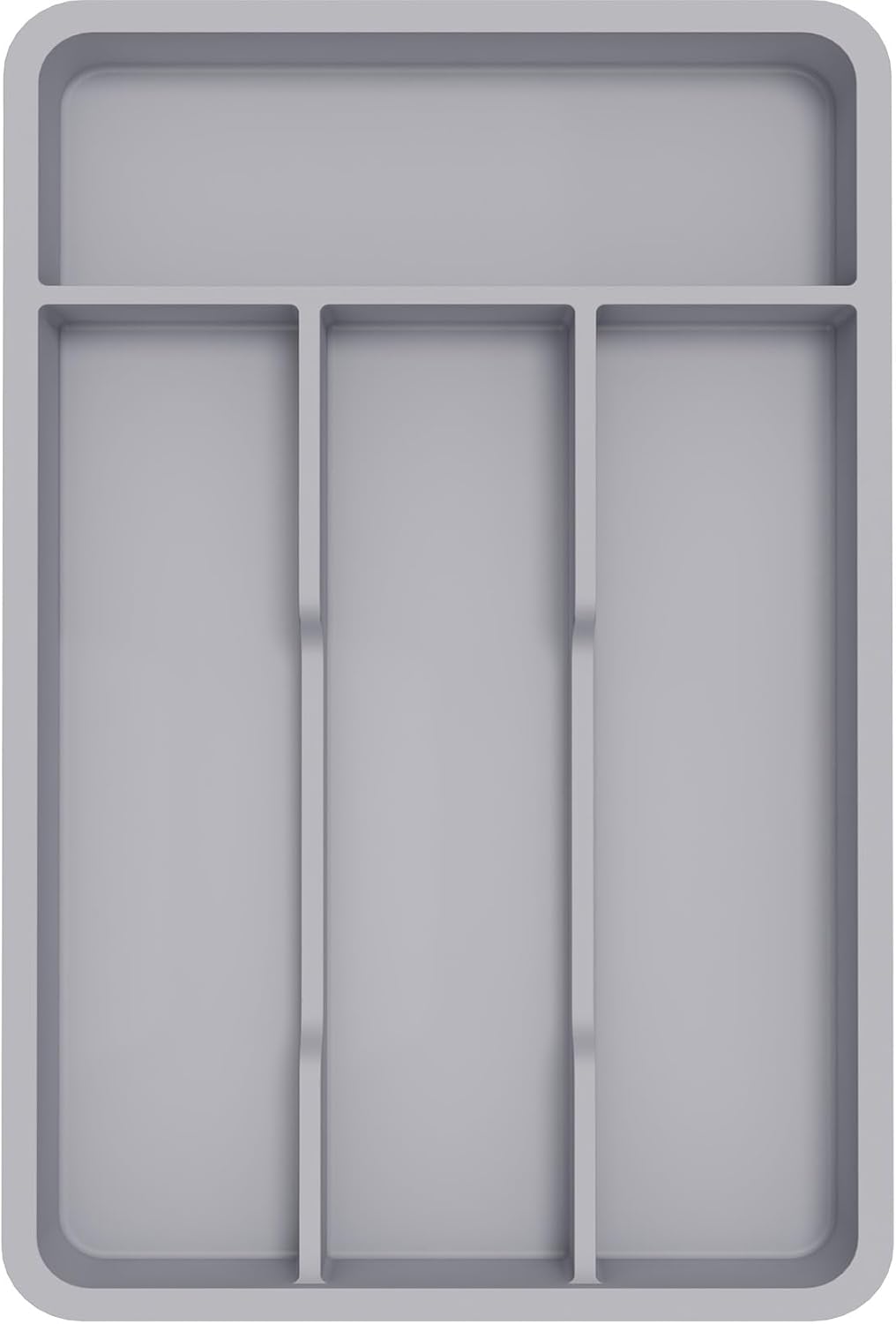 Silverware Drawer Organizer Tray, Plastic Cutlery Storage for Kitchen, Flatware and Utensil Holder Divider for Spoons Forks Knives Tableware, 9.1 x 12.6", 5 Slots, Black