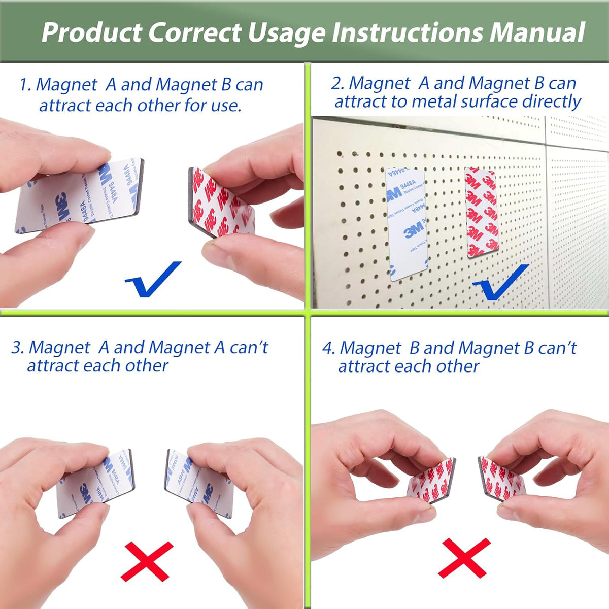 2 Rolls a+b Magnetic Tapes, Flexible Magnet Strips with Adhesive Backing, 10 Feet x 0.5"W Each Roll for DIY, Crafting, and Organizational Projects.