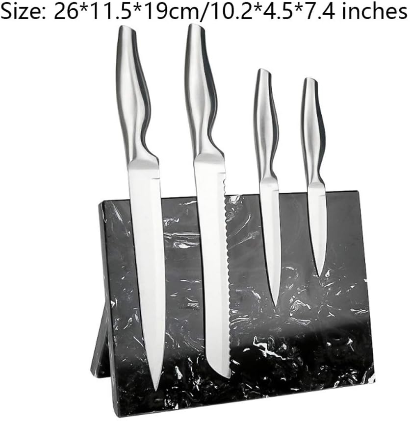 FABAX Knife Block Nordic Creativity Marble Magnetic Knife Holder Stand Knife Block Knife Rack Bar Home Kitchen Knives Accessories Kitchen Knife Holder (Color : White)
