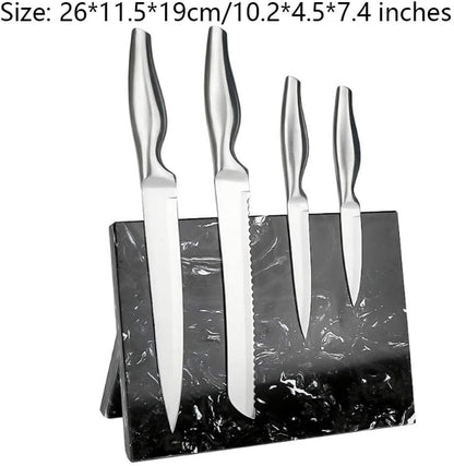 FABAX Knife Block Nordic Creativity Marble Magnetic Knife Holder Stand Knife Block Knife Rack Bar Home Kitchen Knives Accessories Kitchen Knife Holder (Color : White)