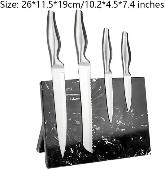 FABAX Knife Block Nordic Creativity Marble Magnetic Knife Holder Stand Knife Block Knife Rack Bar Home Kitchen Knives Accessories Kitchen Knife Holder (Color : White)