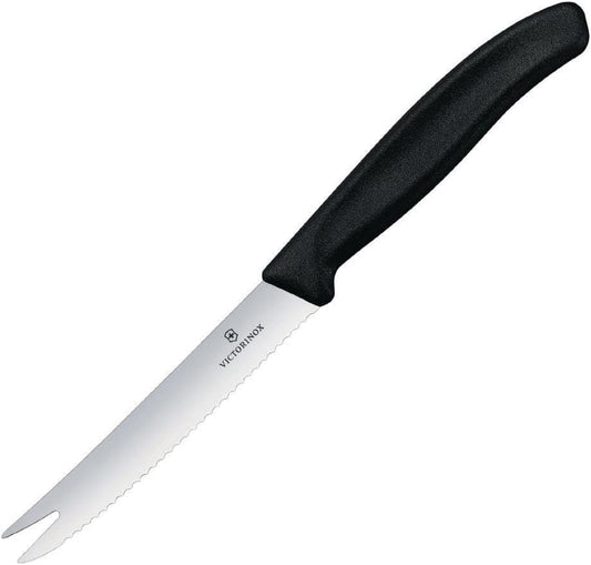 Swiss Classic Cheese and Sausage Paring Knife, 4.3 inches, Black (6.7863)