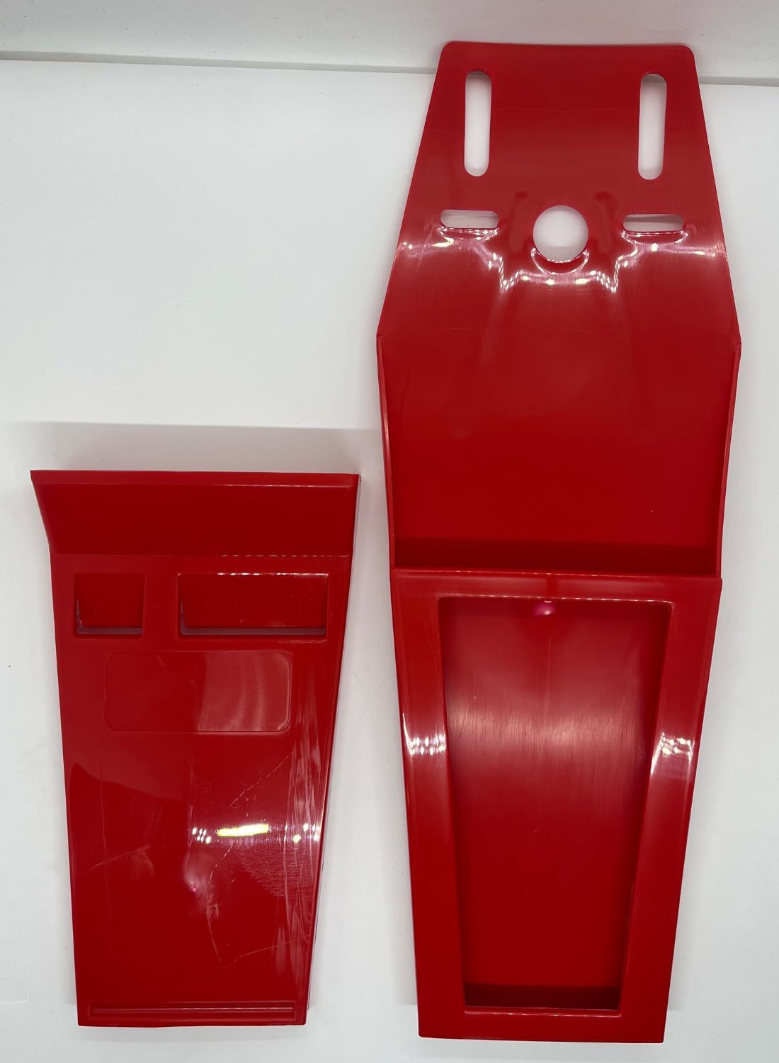 SK2 Heavy Duty Chef Knife Board with 2 Slots - Professional Belt Pouch 9" Inch Double Knife Scabbard - Butcher Knife Holder Lightweight, Perfect for Butcher or Abattoir Worker - Red