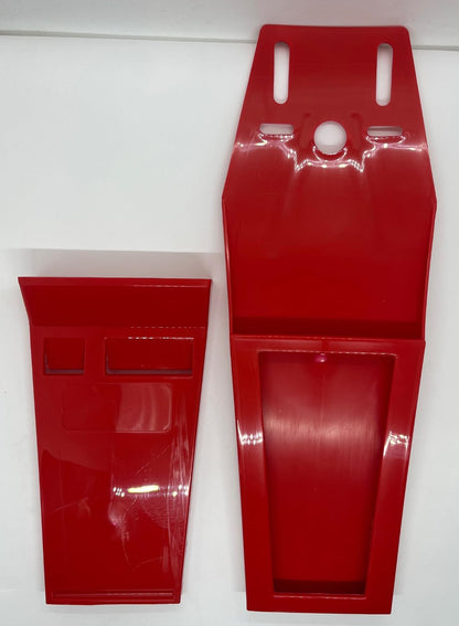 SK2 Heavy Duty Chef Knife Board with 2 Slots - Professional Belt Pouch 9" Inch Double Knife Scabbard - Butcher Knife Holder Lightweight, Perfect for Butcher or Abattoir Worker - Red