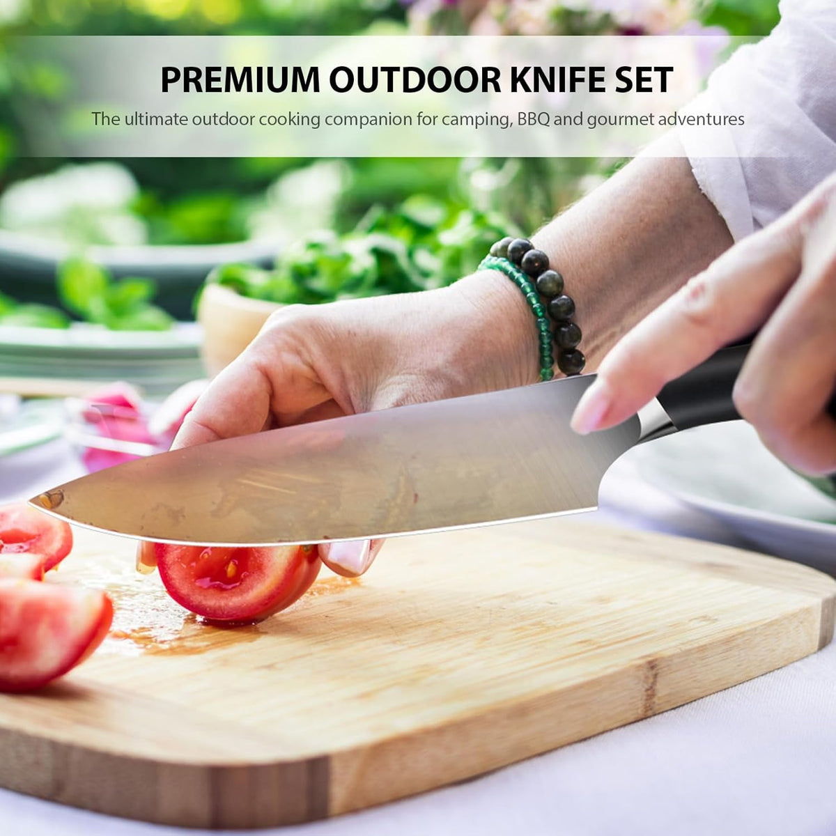 19pcs knife set, Japanese Stainless Steel Knife Sets for Kitchen with Leather storage bag with Knife Sharpening Rod, Dishwasher Safe, For Outdoor