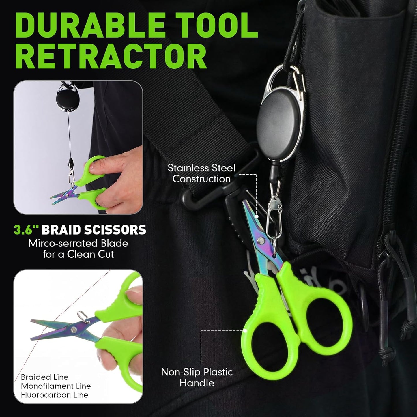 14 Pcs Fishing Tool Kit, Fillet Knife, Fishing Pliers with Lanyard, Digital Scale, Lip Gripper, Hook Remover Fish Scaler Braid Scissors Gloves Sharpening Rod Retractor Towel Bag