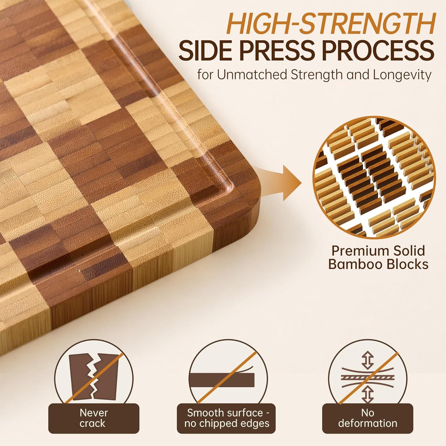 Cutting Boards for Kitchen, Checkered Cutting Board, 1.2" Thick | 16.5" x 11.6" Walnut Wood Chopping Board with Juice Groove&Handle, Double-sided Butcher Block for Prep&Serving with Gift Box