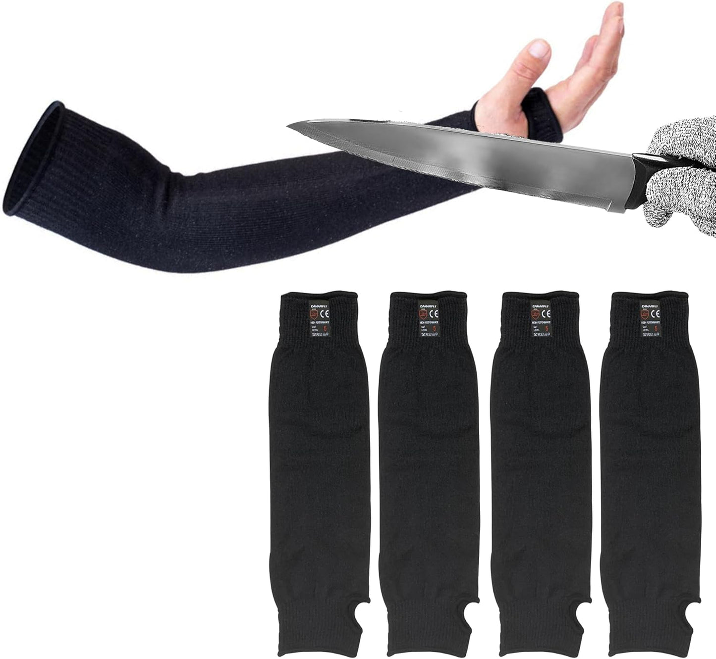 2 Pairs Protective Arm Sleeves, Cut Heat Resistant Arm Protectors Anti Abrasion Safety Armband