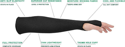 2 Pairs Protective Arm Sleeves, Cut Heat Resistant Arm Protectors Anti Abrasion Safety Armband