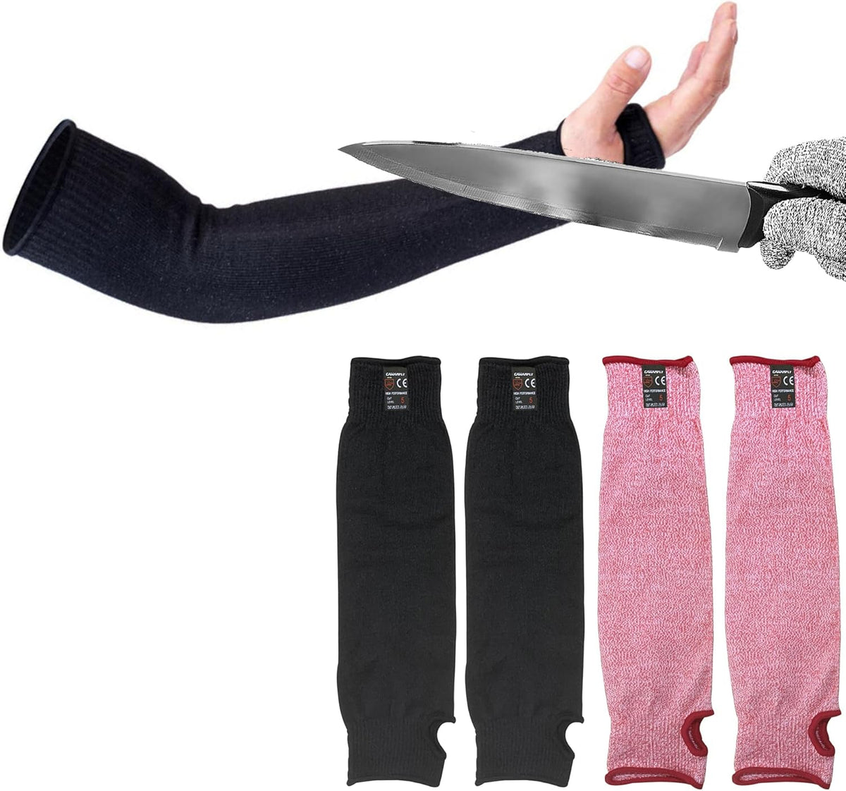 2 Pairs Protective Arm Sleeves, Cut Heat Resistant Arm Protectors Anti Abrasion Safety Armband