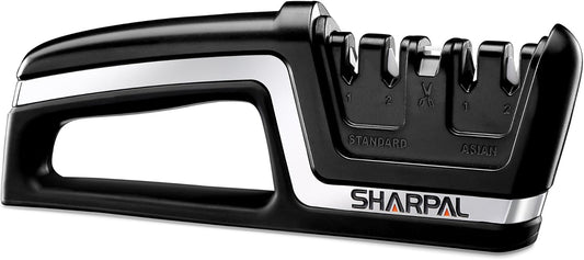 104N 5-in-1 Professional Knife & Scissors Sharpener | Straight & Serrated Blades, Repairs & Hones, Euro/American & Asian Knives, Fast Scissor Sharpening Gifts for Home Cooks