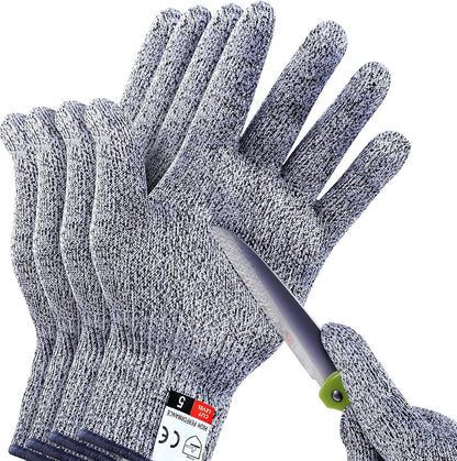 4 PCS (M+L) Cut Resistant Gloves Level 5 Protection for Kitchen, Upgrade Safety Anti Cutting Gloves for Meat Cutting