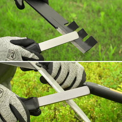 121N Dual-Grit Diamond Sharpening Stone Garden Tool File | Coarse 325 / Extra Fine 1200 Grit, Knife Sharpener For Lawn Mower Blade, Axe, Hatchet, Hedge Shears, Chisels, Drills