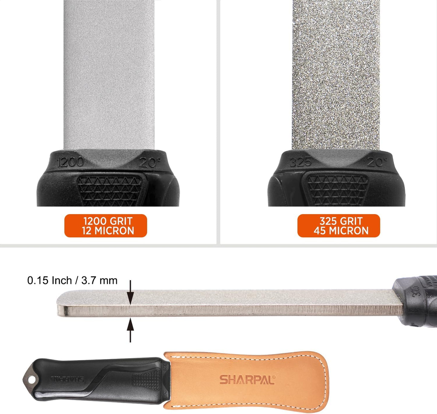 121N Dual-Grit Diamond Sharpening Stone Garden Tool File | Coarse 325 / Extra Fine 1200 Grit, Knife Sharpener For Lawn Mower Blade, Axe, Hatchet, Hedge Shears, Chisels, Drills