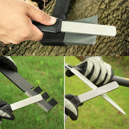 121N Dual-Grit Diamond Sharpening Stone Garden Tool File | Coarse 325 / Extra Fine 1200 Grit, Knife Sharpener For Lawn Mower Blade, Axe, Hatchet, Hedge Shears, Chisels, Drills
