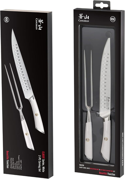 Cangshan ELBERT Series German Steel Forged 2-Piece Carving Set (White)