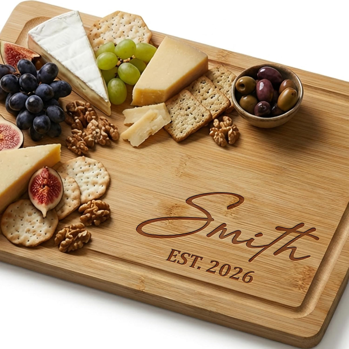 Personalized Cutting Board - Custom Bamboo Engraved Chopping Board for Kitchen - Unique Housewarming Gift for Couples & New Home - Durable Bamboo Carving Board - 4 Size Option