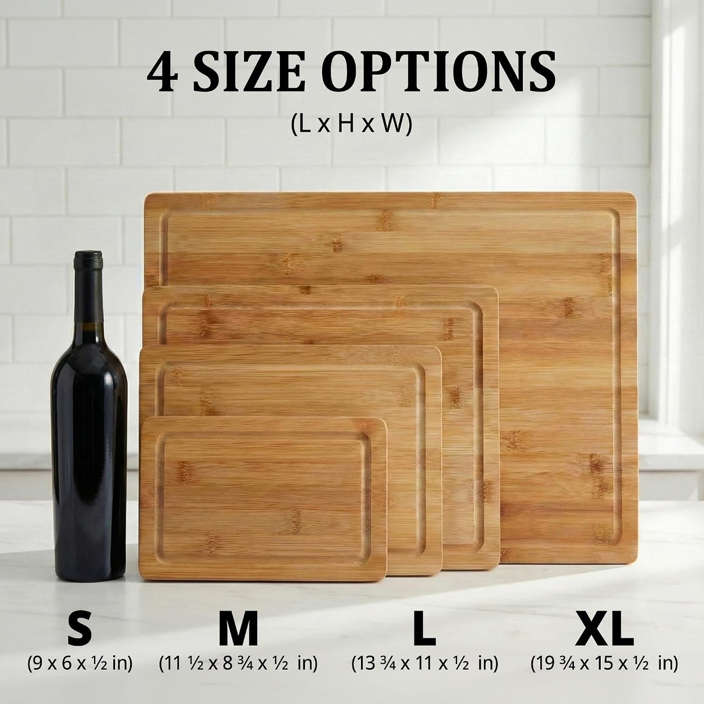Personalized Cutting Board - Custom Bamboo Engraved Chopping Board for Kitchen - Unique Housewarming Gift for Couples & New Home - Durable Bamboo Carving Board - 4 Size Option