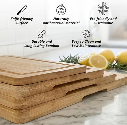 Personalized Cutting Board - Custom Bamboo Engraved Chopping Board for Kitchen - Unique Housewarming Gift for Couples & New Home - Durable Bamboo Carving Board - 4 Size Option