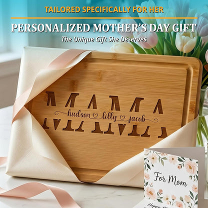 Personalized Cutting Board - Custom Bamboo Engraved Chopping Board for Kitchen - Unique Housewarming Gift for Couples & New Home - Durable Bamboo Carving Board - 4 Size Option
