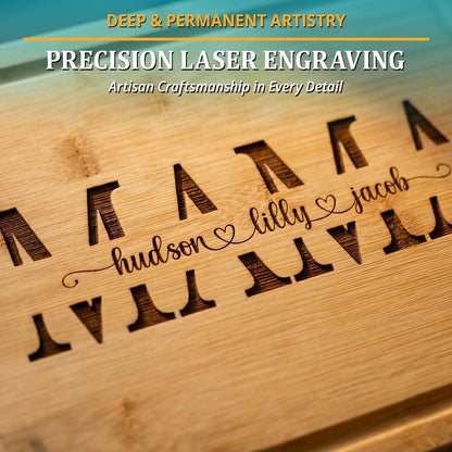 Personalized Cutting Board - Custom Bamboo Engraved Chopping Board for Kitchen - Unique Housewarming Gift for Couples & New Home - Durable Bamboo Carving Board - 4 Size Option