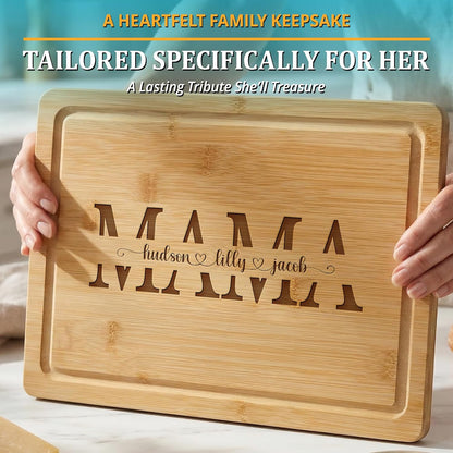 Personalized Cutting Board - Custom Bamboo Engraved Chopping Board for Kitchen - Unique Housewarming Gift for Couples & New Home - Durable Bamboo Carving Board - 4 Size Option
