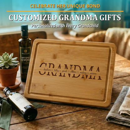 Personalized Cutting Board - Custom Bamboo Engraved Chopping Board for Kitchen - Unique Housewarming Gift for Couples & New Home - Durable Bamboo Carving Board - 4 Size Option