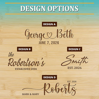 Personalized Cutting Board - Custom Bamboo Engraved Chopping Board for Kitchen - Unique Housewarming Gift for Couples & New Home - Durable Bamboo Carving Board - 4 Size Option