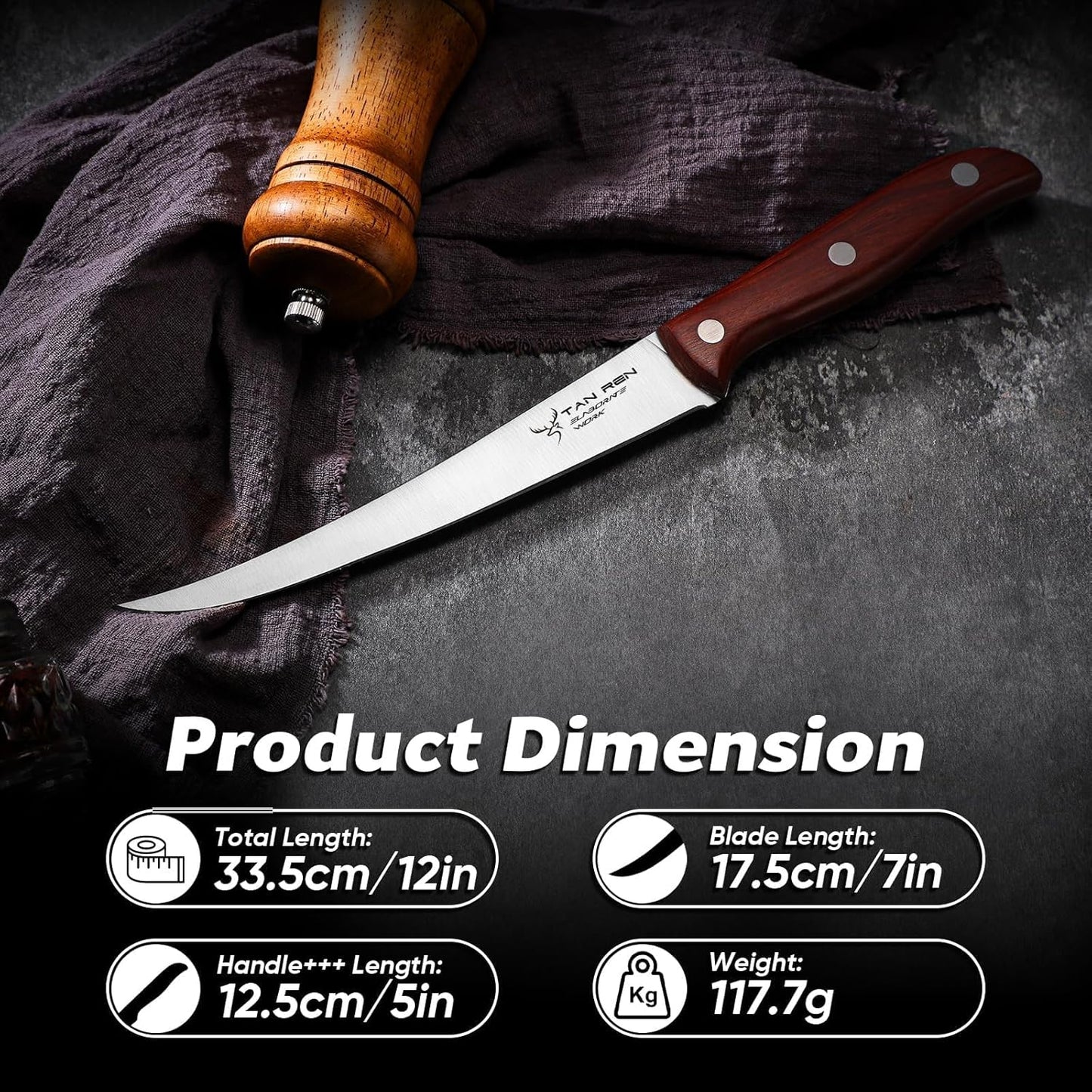 TAN REN 17PCS Butcher Knife Set with Bag, High Carbon Steel BBQ Knife Set | Meat Knife Set, Hand Forged Kitchen Chef Knives for Men Home & Outdoor Cooking