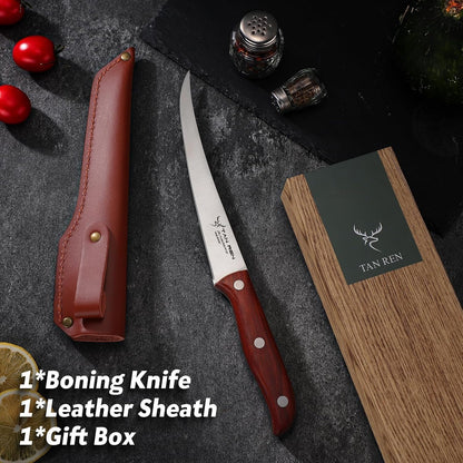 TAN REN 17PCS Butcher Knife Set with Bag, High Carbon Steel BBQ Knife Set | Meat Knife Set, Hand Forged Kitchen Chef Knives for Men Home & Outdoor Cooking