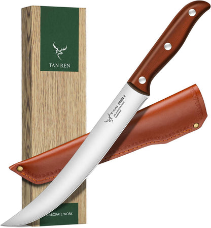 TAN REN 17PCS Butcher Knife Set with Bag, High Carbon Steel BBQ Knife Set | Meat Knife Set, Hand Forged Kitchen Chef Knives for Men Home & Outdoor Cooking