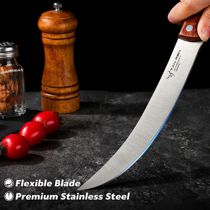 TAN REN 17PCS Butcher Knife Set with Bag, High Carbon Steel BBQ Knife Set | Meat Knife Set, Hand Forged Kitchen Chef Knives for Men Home & Outdoor Cooking