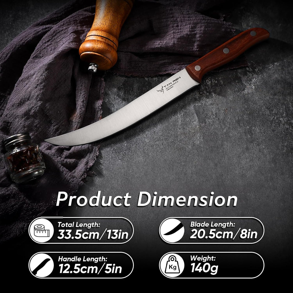 TAN REN 17PCS Butcher Knife Set with Bag, High Carbon Steel BBQ Knife Set | Meat Knife Set, Hand Forged Kitchen Chef Knives for Men Home & Outdoor Cooking