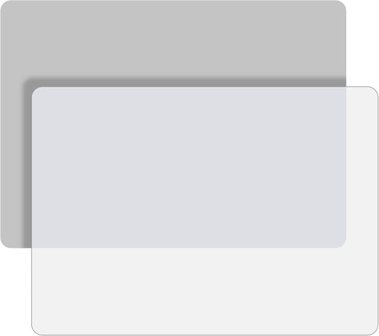 Silicone Mats for Crafts, 2 Pcs 11.69" x 8.26" Silicone Mats for Resin, Paint Clay Play Dough Mat, DIY Arts and Crafts, Light Gray & Clear